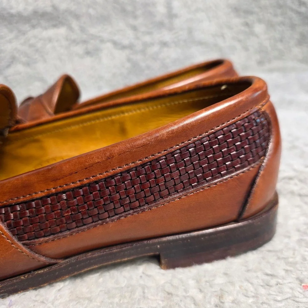 FootJoy Tassel Loafers Brown Leather‎ Woven Kiltie Mens 10.5 D Pristine